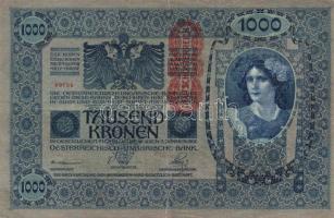 1902. 1000K (2x) "Deutschösterreich" függőleges felülbélyegzéssel T:III