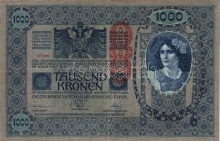 1902. 1000K (2x) "Deutschösterreich" függőleges felülbélyegzéssel T:III