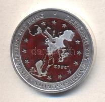Németország 2002. "A Monetáris Unió és az Euro bevezetése" ezüstözött emlékérem T:PP Germany 2002. "Monetary Union and The introduction of the euro" silver-plated medallion C:PP