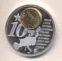 Szlovénia 2006. "Újonnan csatlakozó Euro országok" ezüstözött emlékérem 2007-es szlovén érmével T:PP Slovenia 2006. "The forthcoming new euro countries" silver-plated medallion with Slovenian coin T:PP