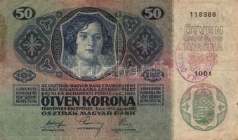 1914. 50K horvát "KOTARSKA OBLAST" felülbélyegzéssel T:III-