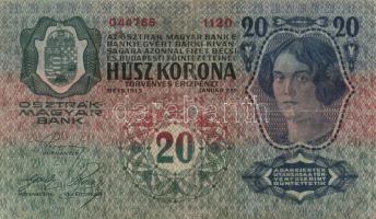 1913-1916. 20K (3x) + 1K klf felülbélyegzésekkel T:vegyes