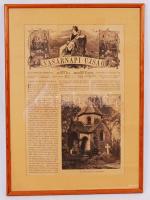 Üvegezett fa keret paszpartuval / frame 32x48 cm