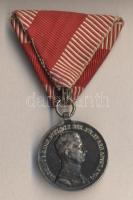 1917. Ezüst Vitézségi Érem II. osztálya "Fortitudini / IV. Károly" mellszalaggal Szign.: Kautsch (40mm) T:2- ph. Hungary 1917. Silver Medal for Bravery II class, on wartime ribbon Sign.: Kautsch C:VF edge error