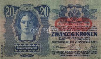 1913. 20K (4x) egymásutáni sorszámmal! T:I