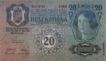 1913. 20K (4x) egymásutáni sorszámmal! T:I