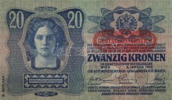 1913. 20K (4x) egymásutáni sorszámmal! T:I