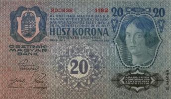 1913. 20K (4x) egymásutáni sorszámmal! T:I