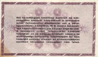 1930-1946. 4db klf felülbélyegzés pengőkön T:vegyes