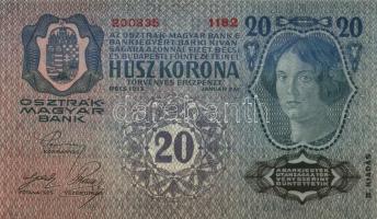 1913. 20K (4x) "Deutschösterreich" felülbélyegzéssel és egymásutáni sorszámmal! T:I