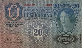 1913. 20K (4x) "Deutschösterreich" felülbélyegzéssel és egymásutáni sorszámmal! T:I