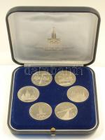Szovjetunió 1979-80. "Moszkvai Olimpia 1980" 1R (6x) mind klf motívummal eredeti dísztokban T:PP Soviet Union 1979-80. "Olimpic Games Moscow 1980" 1 Ruble (6x) different motives in original case C:PP