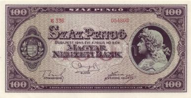 1945. 100P (3x) egymásutáni sorszámmal! T:I