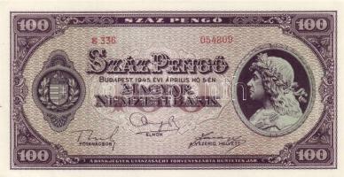 1945. 100P (3x) egymásutáni sorszámmal! T:I