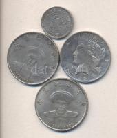 4db klf ezüst érme fém hamisítványa T:vegyes 4 pieces of various fake coins C:mixed