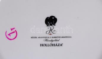 Hollóházi Szász Endre dísztányér, jelzett, hibátlan, eredeti dobozában, d:16 cm
