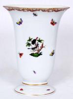 Herendi Rothschild mintás ovális váza, kézzel festett, jelzett, hibátlan, m:22,5 cm, h:17 cm