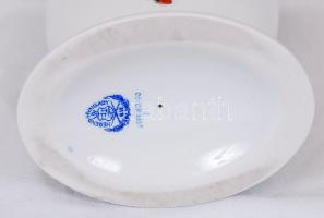 Herendi Rothschild mintás ovális váza, kézzel festett, jelzett, hibátlan, m:22,5 cm, h:17 cm