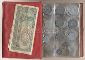 Kis hobbigyűjtemény vegyes fémpénzekkel 2db albumban, összesen 63db pénzérmével T:vegyes