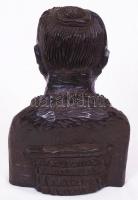 Afrikai, kézzel faragott női büszt, nemes fából, m:21 cm/ African carved wood sculpture