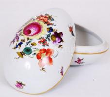 Herendi virágcsokros mintás nagy tojás, kézzel festett, jelzett 1943, hibátlan, h:17 cm, m:9 cm