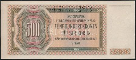Német 3. Birodalom/Cseh-Morva Protektorátus 1942. 500K "SPECIMEN" lyukasztással T:I
German...