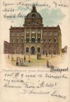 Budapest V. Honvédelmi minisztérium, litho (b)