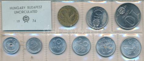 1974. 2f-10Ft 9db klf érmés forgalmi sor fóliatokban T:1
