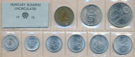 1975. 2f-10Ft 9db klf érmés forgalmi sor fóliatokban T:1