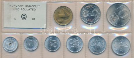 1981. 2f-10Ft 9db klf érmés forgalmi sor fóliatokban T:1