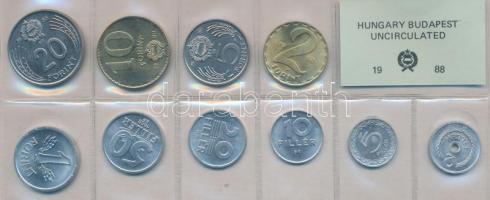 1988. 2f-20Ft 10db klf érmés forgalmi sor fóliatokban T:1