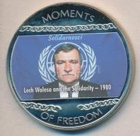 Libéria 2004. 10$ "Szabadság pillanatai-Lech Walesa és a Szolidaritás 1980." multicolor T:PP Liberia 2004. 10 Dollars "Moments of Freedom-Lech Walesa and the Solidarity 1980." multicolor C:PP
