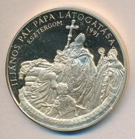 Bognár György (1944-) 1991. "II.János Pál pápa látogatása - Esztergom" aranyozott emlékérem (42,5mm) T:PP