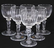 Cca 1960 csehszlovák Moser kristály borosüvegek 6 db, jelzettek, hibátlanok, eredeti dobozukban, m:1...