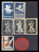 1938 Nyomtatvány kiállítás 7 db levélzáró, közte 2 db Kner