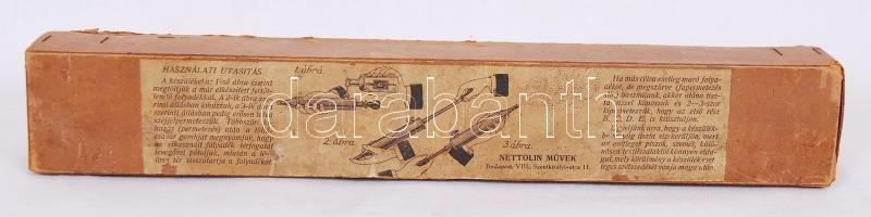 cca 1900 Nettolin szabadalmazott légfertőtlenítő fecskendő eredeti dobozában, leírással / 
Vintage m...