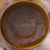 Ezüstözött réz art deco tálka / 
Art deco silver plated brass bowl, 17x5cm