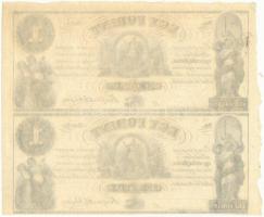 1852. 1Ft "Kossuth bankó" kitöltetlen A,B 2-es ívben T:I
Hungary 1852. 1 Forint blokk of 2...
