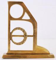 Öntött bronz art deco karnistartó pár / 
A pair of art deco bronze curtain holders, 13,5x13cm