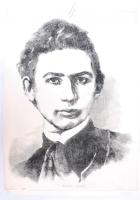 Olvashatatlan jelzéssel: Bólyai János. Rézkarc, karton, 30x38cm