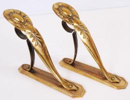 Réz karnistartó pár /  Brass curtain holders, 13x18cm