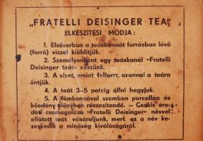 Fratelli Deisinger Budapest festett fém teásdoboz kínai jelenetekkel / 
Vintage tea box, 11x14x7cm