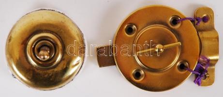 Régi réz retesz és villanykapcsoló / 
Vintage brass latch and light switch
