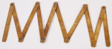 cca 1930 Régi réz colstok /  Brass folding ruler