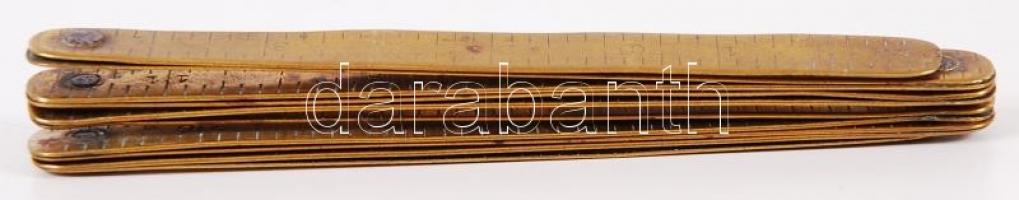 cca 1930 Régi réz colstok / 
Brass folding ruler