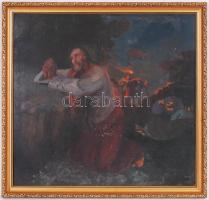 Jelzés nélkül: Krisztus az Olajfák hegyén. Olaj, farost, apró hibákkal, 50×48 cm