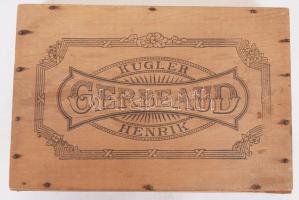 Régi Kugler Henrik Gerbeaud fa dobozka /  Vintage Gerbeaud wooden box, 19,5x13x5,5cm