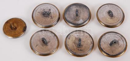 cca 1930 M. kir. tüzérségi rézgombok, és egy "Beszkárt" (Budapest Székesfőváros Közlekedés...