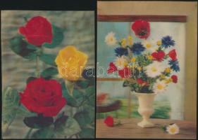 5 db modern, dimenziós lap virág motívummal