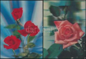 5 db modern, dimenziós lap virág motívummal